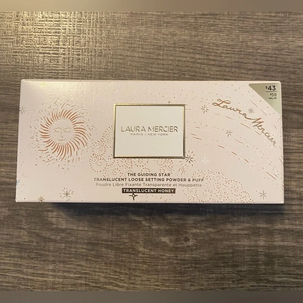 NEW-Laura Mercier Guiding Star Translucent Loose Setting Powder & Puff.